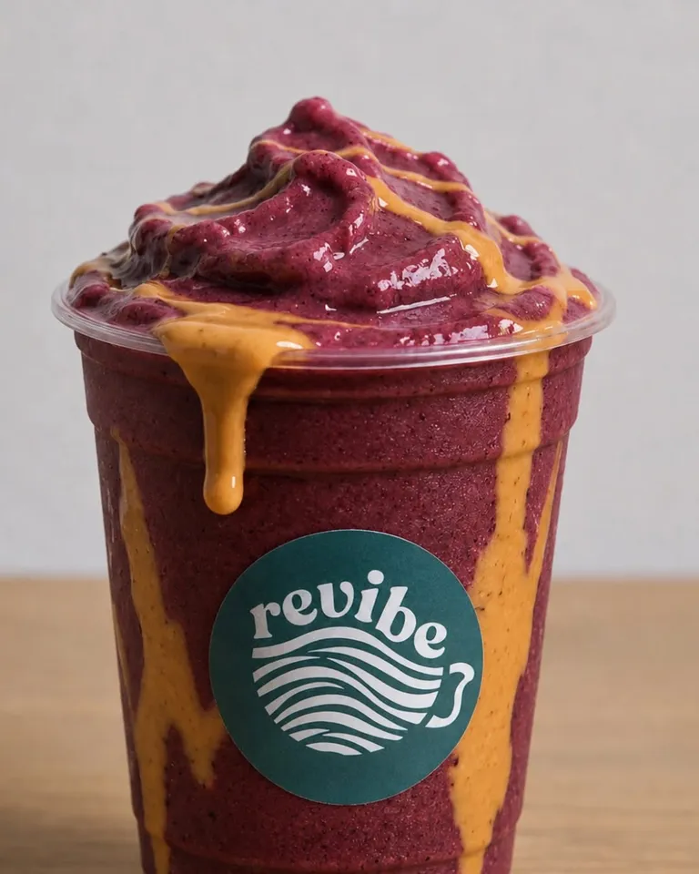 Smoothie Açaí glow en vaso de Revibe
